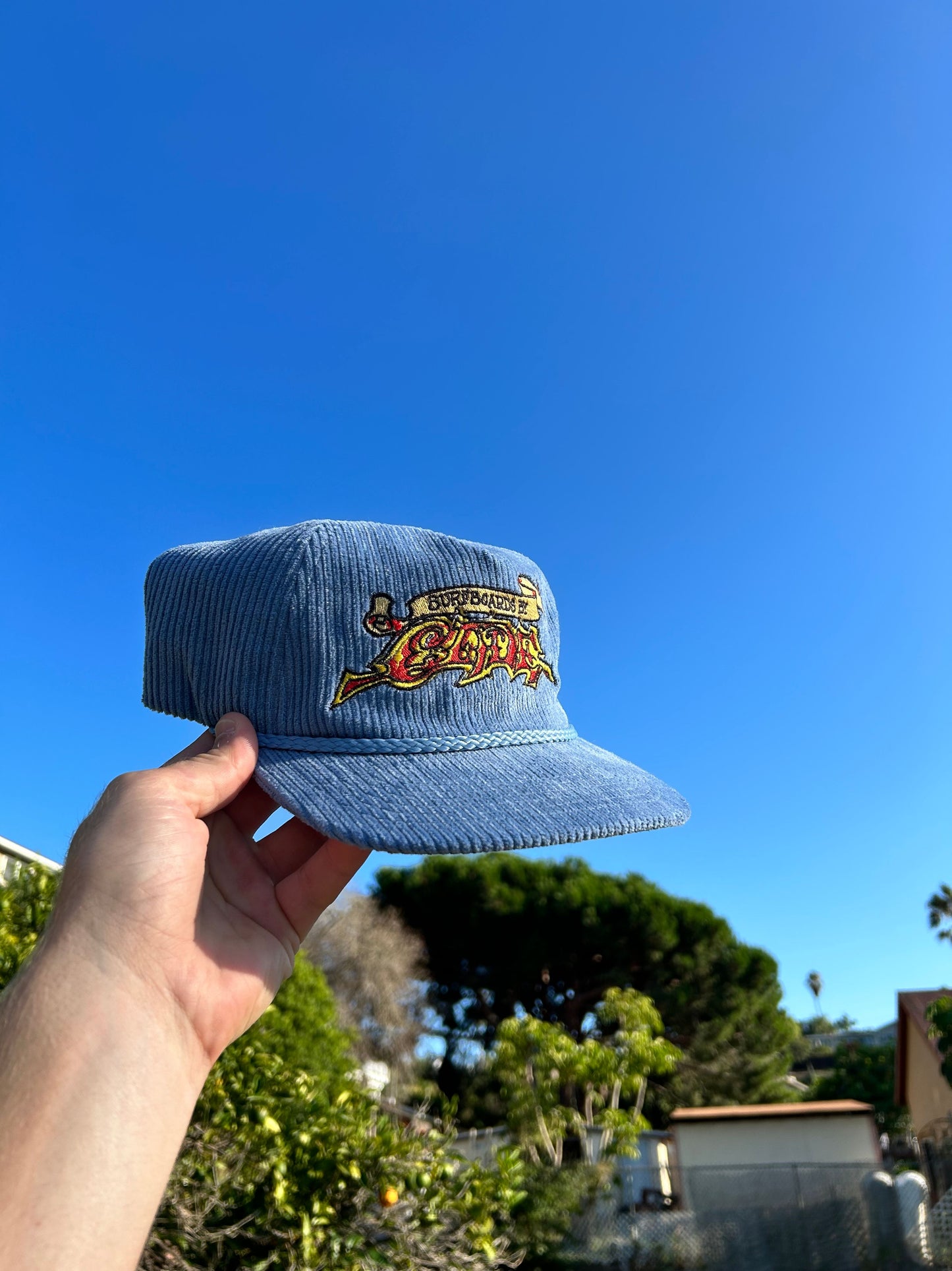 Cord snapback hat
