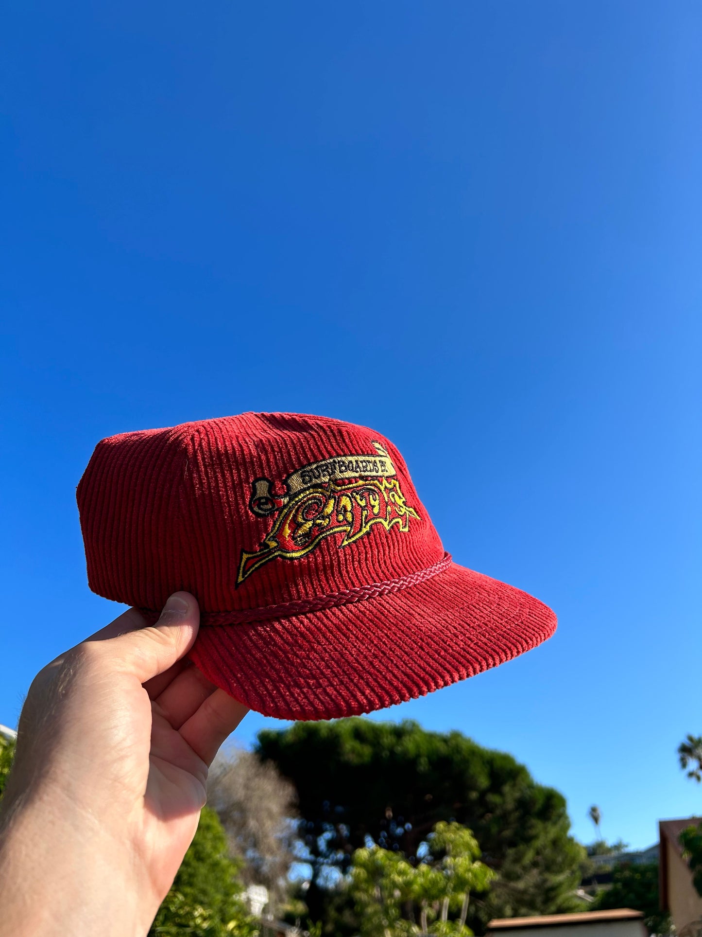 Cord snapback hat