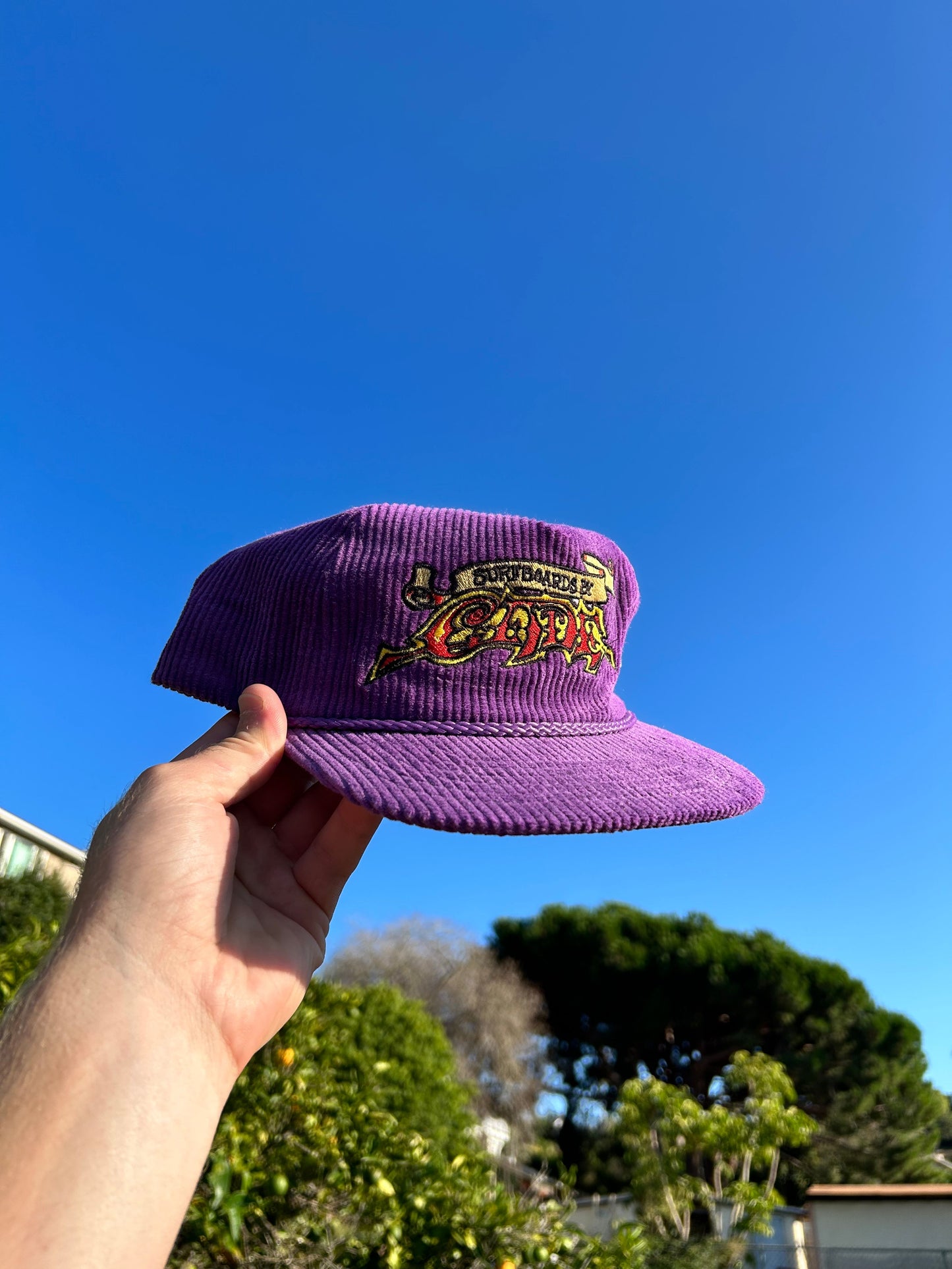 Cord snapback hat