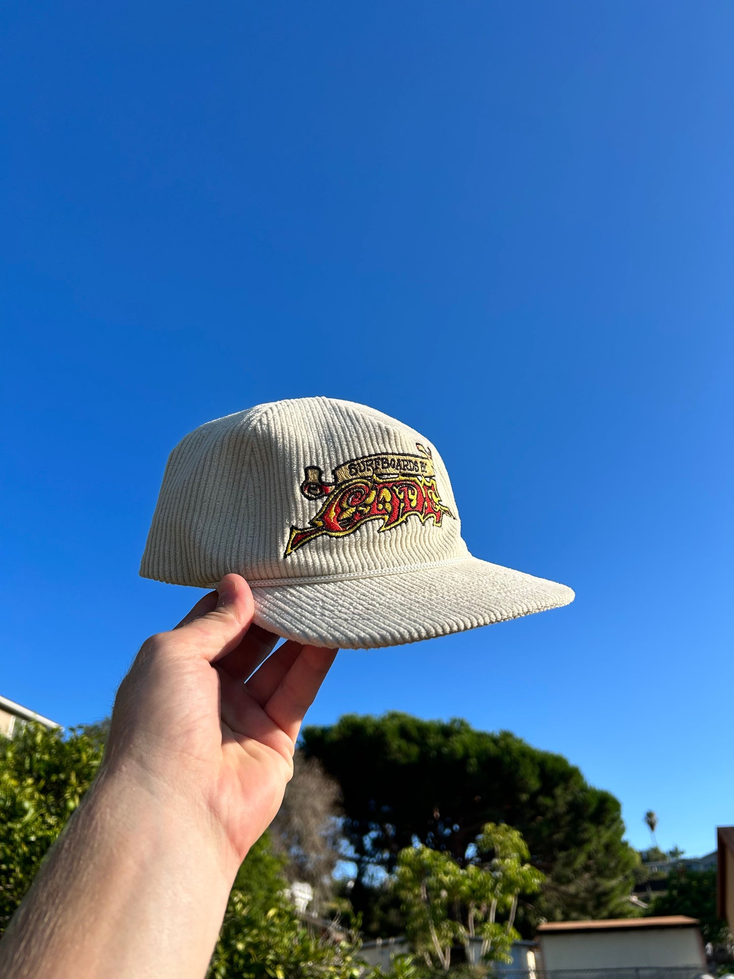 Cord snapback hat