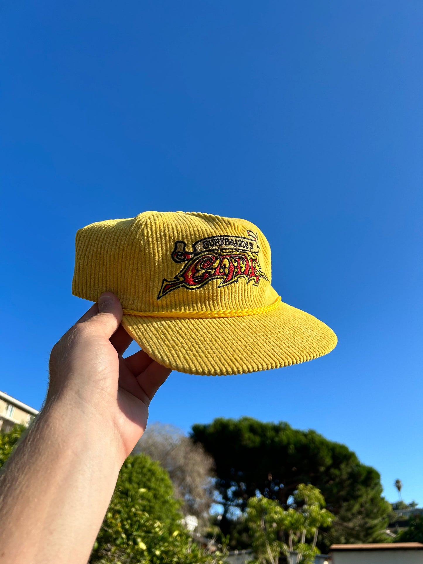 Cord snapback hat